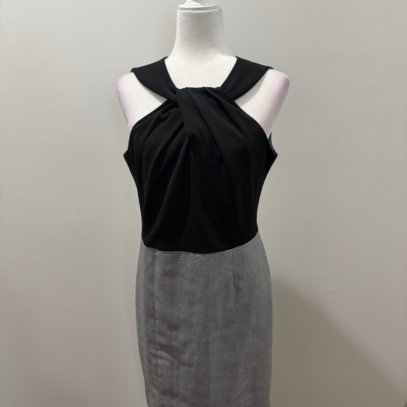 White House Black Market Black and Houndstooth Dress - Picture 4 of 5